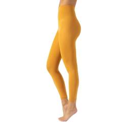 CALZITALY Blickdichte Leggings, Leggings aus Mikrofaser, Strumpfhose ohne Füße 80 DEN | S, M, L, XL, XXL, 3XL, 4XL | Made in Italy (4XL, Ocra) von CALZITALY