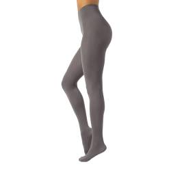 CALZITALY Blickdichte Weiche Strumpfhosen aus Mikrofaser | Bunte Strumpfhose Damen | S, M, L, XL, XXL, 3XL 4XL | 80 DEN | Made in Italy (4XL, Grey) von CALZITALY