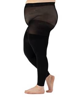 CALZITALY Curvy Leggings für Grosse Größen | Plus Size Blickdichte Strumpfhosen ohne Fuss | Schwarz | L, XL, XXL | 100 DEN | Made in Italy (XL, Schwarz) von CALZITALY
