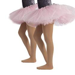 CALZITALY Mädchen Ballettstrumpfhosen | Professionelle Tanz Strumpfhose | Hautfarbe, Schwarz, Weiß, Rosa | 4-14 Jahre | 40 DEN | Made in Italy (10 Jahre, 2 Paar - Beige) von CALZITALY