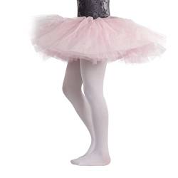 CALZITALY Mädchen Ballettstrumpfhosen | Professionelle Tanz Strumpfhose | Hautfarbe, Schwarz, Weiß, Rosa | 4-14 Jahre | 40 DEN | Made in Italy (10 Jahre, Weiß) von CALZITALY