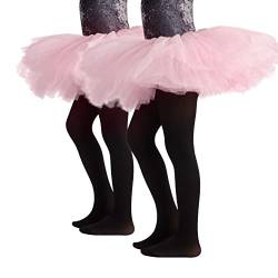 CALZITALY Mädchen Ballettstrumpfhosen | Professionelle Tanz Strumpfhose | Hautfarbe, Schwarz, Weiß, Rosa | 4-14 Jahre | 40 DEN | Made in Italy (8 Jahre, 2 Paar - Schwarz) von CALZITALY