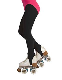 CALZITALY Mädchen Rollschuh und Eiskunstlauf Strumpfhose mit Steg | Beige, Schwarz | 6 Jahre, 8 Jahre, 10 Jahre, 12 Jahre | 70 DEN | Made in Italy (10 Jahre, Schwarz) von CALZITALY