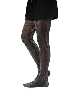 CALZITALY Mädchen Strumpfhose mit Glitzer, Glänzende Strumpfhosen, Strumpfhose Kleine Kinder, Von 2 zu 14 Jahren, Rosa, Schwarz, Mehrfarbig, 40 DEN, Made in Italy (Schwarz, 2-4 Jahre) von CALZITALY