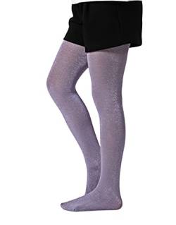 CALZITALY Mädchen Strumpfhose mit Glitzer, Glänzende Strumpfhosen, Strumpfhose Kleine Kinder, Von 2 zu 14 Jahren, Rosa, Schwarz, Mehrfarbig, 40 DEN, Made in Italy (Viola, 12-14 Jahre) von CALZITALY