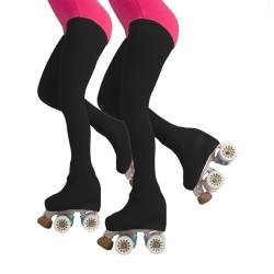 CALZITALY PACK 1/2 Professionelle Mädchen Rollschuh und Eislauf Strumpfhose mit Fuss – 70 DEN| Hautfarbe, Schwarz| 6 Jahre, 8 Jahre, 10 Jahre, 12 Jahre | (10 Jahre, 2 Paar - Schwarz) von CALZITALY