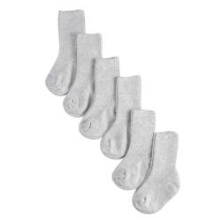 CALZITALY PACK 2, 4, 6 Paare Sock für Baby, Socken für Kind, Baby Socken aus Baumwolle, Weicher Rippenstrick | 0 bis 12 Monate | Made in Italy (3-6 monate, 6 Paare: Melange Grau) von CALZITALY