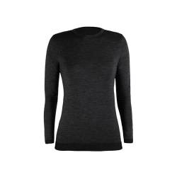 CALZITALY Unisex Thermounterhemd, Langärmeliger Unterhemd aus Merino Wolle, Funktionsunterwäsche für Damen und Herren, Ski, Wandern, Trekking | Made IN Italy (L-XL, Schwarz) von CALZITALY