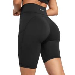 CAMBIVO Radlerhose Damen, Kurze Sporthose Damen 1/2, Sport Shorts Damen mit Handytasche, Kurze Leggings Damen High Waist für Gym, Sport, Running, Yoga, Wandern von CAMBIVO