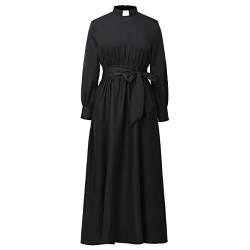Religiöser Rock Kleid für Damen Langarm A Linie Elegantes Maxikleid Knielanger Traditioneller Damenrock von CAMDOM