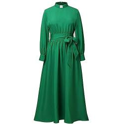 Religiöser Rock Kleid für Damen Langarm A Linie Elegantes Maxikleid Knielanger Traditioneller Damenrock von CAMDOM