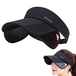 Unisex Sonnenvisier Reise Sonnenhut Sommerhut Kappe Mode Sonnenblende Für Golf Tennis Sporthut UV Sommerhut Atmungsaktiv Sonnenblende Hut Sommer UV-Schutz Strandkappe Für Radfahren Angeln (schwarz) von CAMEIRGOU