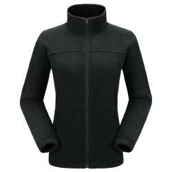 CAMEL CROWN Damen Full Zip Fleece-Jacken mit Taschen Soft-Polar-Fleece-Mantel-Jacken-Strickjacke für Frühjahr im Freien Klein Schwarz-2 von CAMEL CROWN