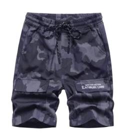 CAMLAKEE Camouflage Kurze Hosen Jungen Cargoshorts Kinder Shorts Bermuda Sommershorts Jungs mit Elastische Taille Tarnung DE: 122-128 (Herstellergröße 130) von CAMLAKEE