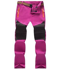 CAMLAKEE Jungen Wanderhose Trekkinghose Kinder Zip Off Hose Atmungsaktiv 2-in-1 Jungs Funktionshose Sommer Rose DE: 146-152 (Herstellergröße 150) von CAMLAKEE