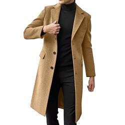 CANDE Camel,Herren Mantel Wolle,Elegante Jacken Herren,MäNner Mantel Beige,Leichter Mantel Herren,Wollmantel MäNner,Herren Langmantel,Langer Wollmantel Herren,Lammfellmantel Herren von CANDE