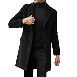 CANDE Mantel Herren,üBergangs Jacke Herren,Kurzmantel MäNner,Kurzmantel Wolle Herren,Warmer Wintermantel Herren,Mantel Style Herren,Schwarze Mantel Herren,Mantel Herren von CANDE