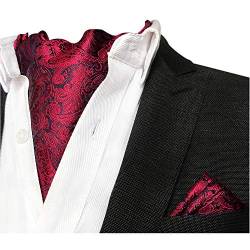 CANGRON Männer Burgund Paisley Ascot Krawatte Krawatte & Einstecktuch Set DLJP2JH von CANGRON