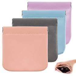 Kosmetiktasche aus Lammfell, wasserdicht, tragbar, klein, ohne Reißverschluss, selbstschließend, kleine Make-up-Tasche für Frauen, Mini-Make-up-Tasche, Reiseaufbewahrung (4 pcs) von CANIPHA