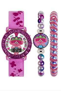 Trolls Mädchen Digital Quarz Uhr mit Silicone Armband TRT40021ARG von CAOLATOR
