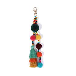 Haarball Quaste Keychain Hängende Anhänger Flauschige Kunstpelz Ball Keyring -Tasche Accessoires Für Frauen Mädchen (grün) von CAOMEI