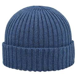 Melegari Mütze Beanie Como, Reine Merinowolle, extrafein, hergestellt in Italien (Blau Jeans) von CAPPELLERIA MELEGARI