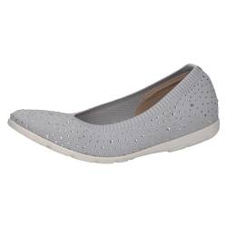 CAPRICE Damen Ballerinas Glitzer Bequem, Grau (Lt Grey Knit), 41 EU von CAPRICE