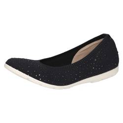 CAPRICE Damen Ballerinas Glitzer Bequem, Schwarz (Ocean Knit), 41 EU von CAPRICE