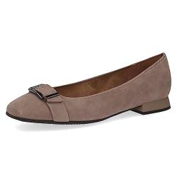 CAPRICE Damen Ballerinas Memotion aus Wildleder mit Blockabsatz Weite G, Braun (Mud Suede), 37 EU von CAPRICE