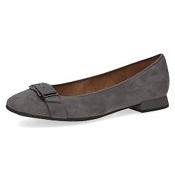 CAPRICE Damen Ballerinas Memotion aus Wildleder mit Blockabsatz Weite G, Grau (Dk Grey Suede), 37 EU von CAPRICE