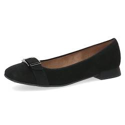 CAPRICE Damen Ballerinas Memotion aus Wildleder mit Blockabsatz Weite G, Schwarz (Black Suede), 40 EU von CAPRICE