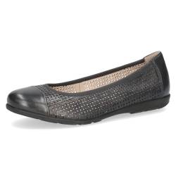 CAPRICE Damen Ballerinas aus Leder mit Lochmuster, Blau (Ocean Softnap.), 40 EU von CAPRICE