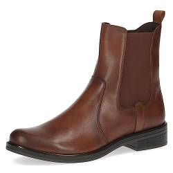 CAPRICE Damen Chelsea Boots aus Leder Flach Weite G, Braun (Cognac Nappa), 37 EU von CAPRICE