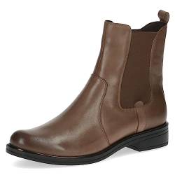 CAPRICE Damen Chelsea Boots aus Leder Flach Weite G, Braun (Taupe Nappa), 37.5 EU von CAPRICE