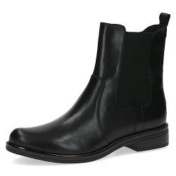 CAPRICE Damen Chelsea Boots aus Leder Flach Weite G, Schwarz (Black Nappa), 38 EU von CAPRICE