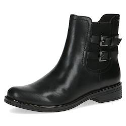 CAPRICE Damen Chelsea Boots aus Leder mit Schnallen und Reißverschluss Weite G, Schwarz (Black Nappa), 38 EU von CAPRICE