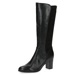 CAPRICE Damen Hohe Stiefel mit Absatz Memotion aus Leder bis zum Knie Weite G, Schwarz (Black Comb), 37 EU von CAPRICE