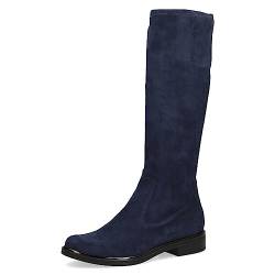 CAPRICE Damen Hohe Stiefel ohne Absatz Airmotion Flach bis zum Knie Weite G, Blau (Ocean Stretch), 38 EU von CAPRICE