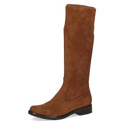 CAPRICE Damen Hohe Stiefel ohne Absatz Airmotion Flach bis zum Knie Weite G, Braun (Brandy Stretch), 40 EU von CAPRICE