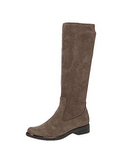 CAPRICE Damen Hohe Stiefel ohne Absatz Airmotion Flach bis zum Knie Weite G, Braun (Cafe Stretch), 38.5 EU von CAPRICE