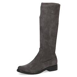 CAPRICE Damen Hohe Stiefel ohne Absatz Airmotion Flach bis zum Knie Weite G, Grau (Dk Grey Str.), 37.5 EU von CAPRICE