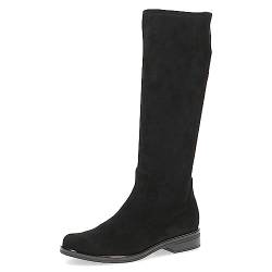 CAPRICE Damen Hohe Stiefel ohne Absatz Airmotion Flach bis zum Knie Weite G, Schwarz (Black Stretch), 37 EU von CAPRICE