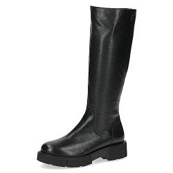 CAPRICE Damen Hohe Stiefel ohne Absatz Airmotion aus Leder Plateau Weite G, Schwarz (Black Nappa), 42 EU von CAPRICE