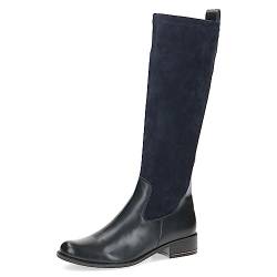 CAPRICE Damen Hohe Stiefel ohne Absatz Airmotion aus Leder bis zum Knie Weite G, Blau (Ocean Comb), 38.5 EU von CAPRICE