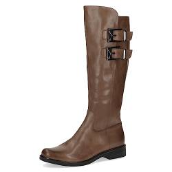 CAPRICE Damen Hohe Stiefel ohne Absatz aus Leder bis zum Knie Weite G, Braun (Taupe Nappa), 36 EU von CAPRICE