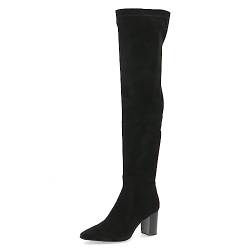 CAPRICE Damen Overknee Stiefel Memotion mit Absatz Spitz Weite G, Schwarz (Black Stretch), 38 EU von CAPRICE