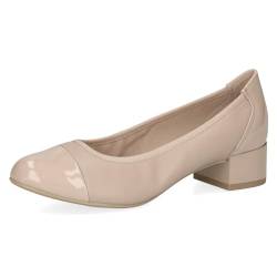 CAPRICE Damen Pumps Lack mit Blockabsatz Schuhweite H Mehrweite, Beige (Beige Nappa), 36 EU von CAPRICE