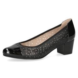 CAPRICE Damen Pumps Lack mit Lochmuster Schuhweite H Mehrweite, Schwarz (Black Comb), 39 EU von CAPRICE