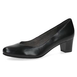 CAPRICE Damen Pumps Memotion aus Leder Kleiner Absatz Weite G, Schwarz (Black Nappa), 40 EU von CAPRICE