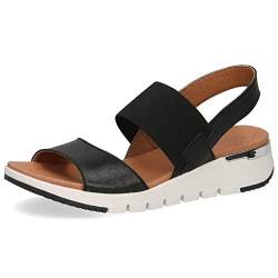 CAPRICE Damen Sandalen 28701-24, Frauen Keilsandalen, sommerschuh bequem flach weibliche Lady Ladies feminin elegant Women,Black Comb,40 EU / 6.5 UK von CAPRICE